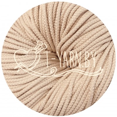 Полиэфирный шнур с сердечником, цвет Кремовый, 5мм, 200м, пасма